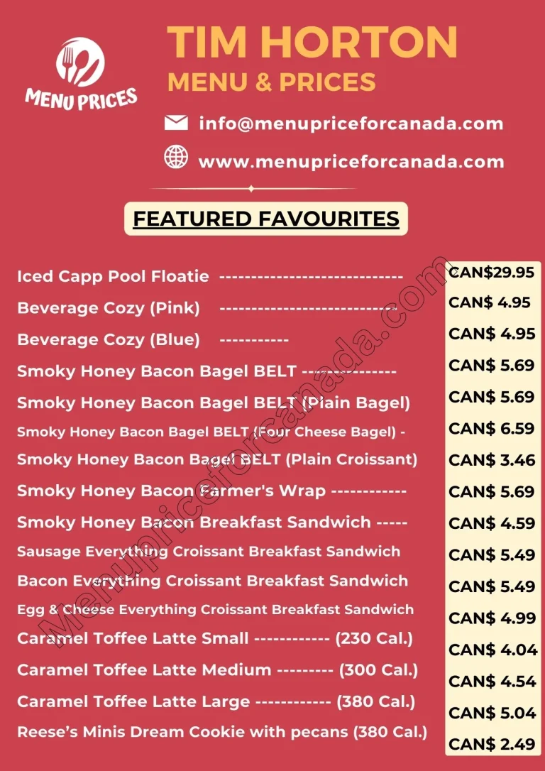 tim hortons prices canada
