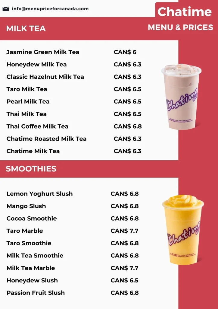 Chatime menu canada