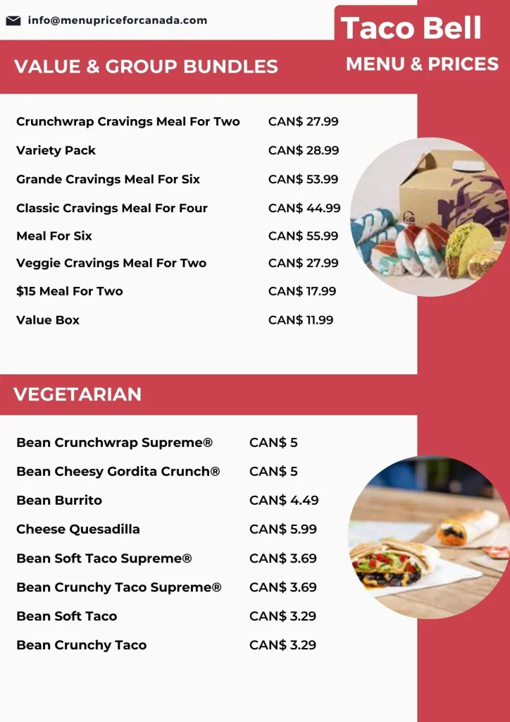taco bell menu canada