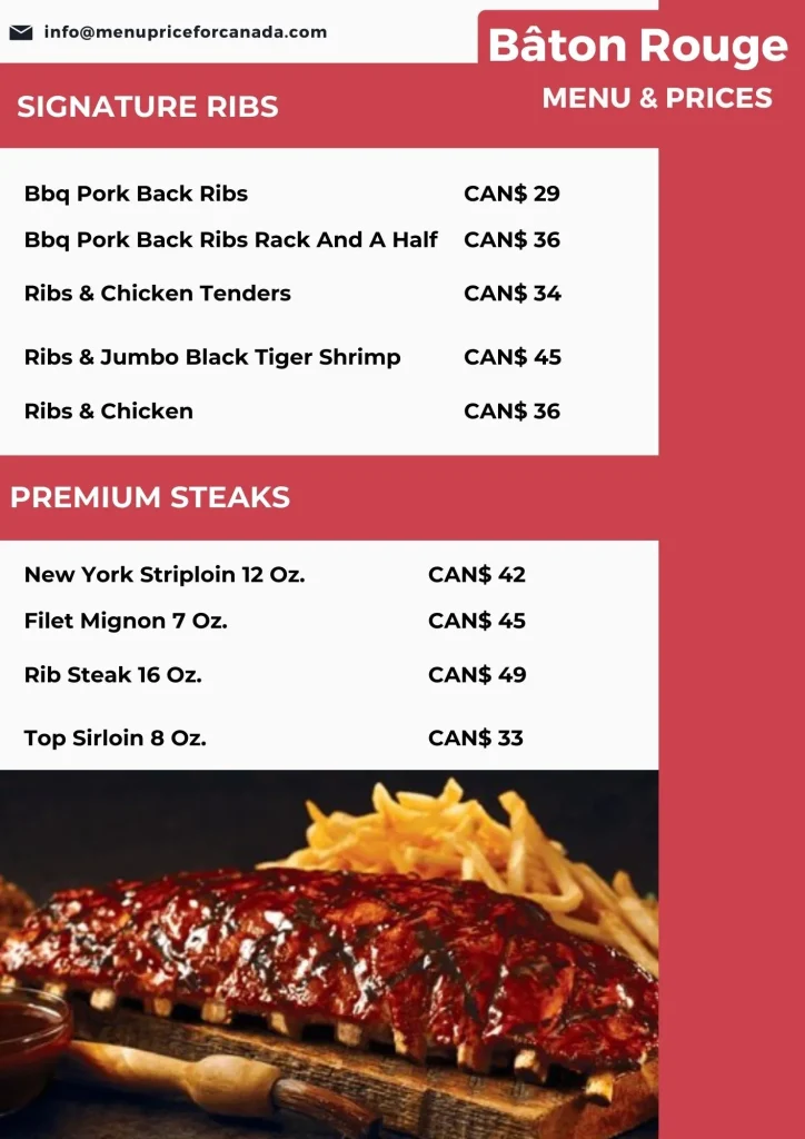 Bâton Rouge menu canada