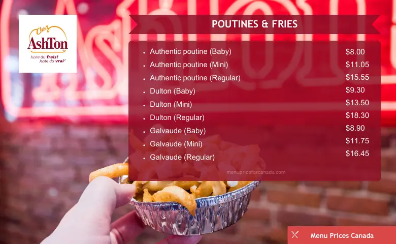 Chez Ashton Menu